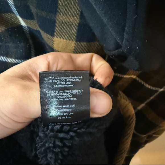 Matix Black and Brown Plaid Shirt Jacket - Picture 4 of 8